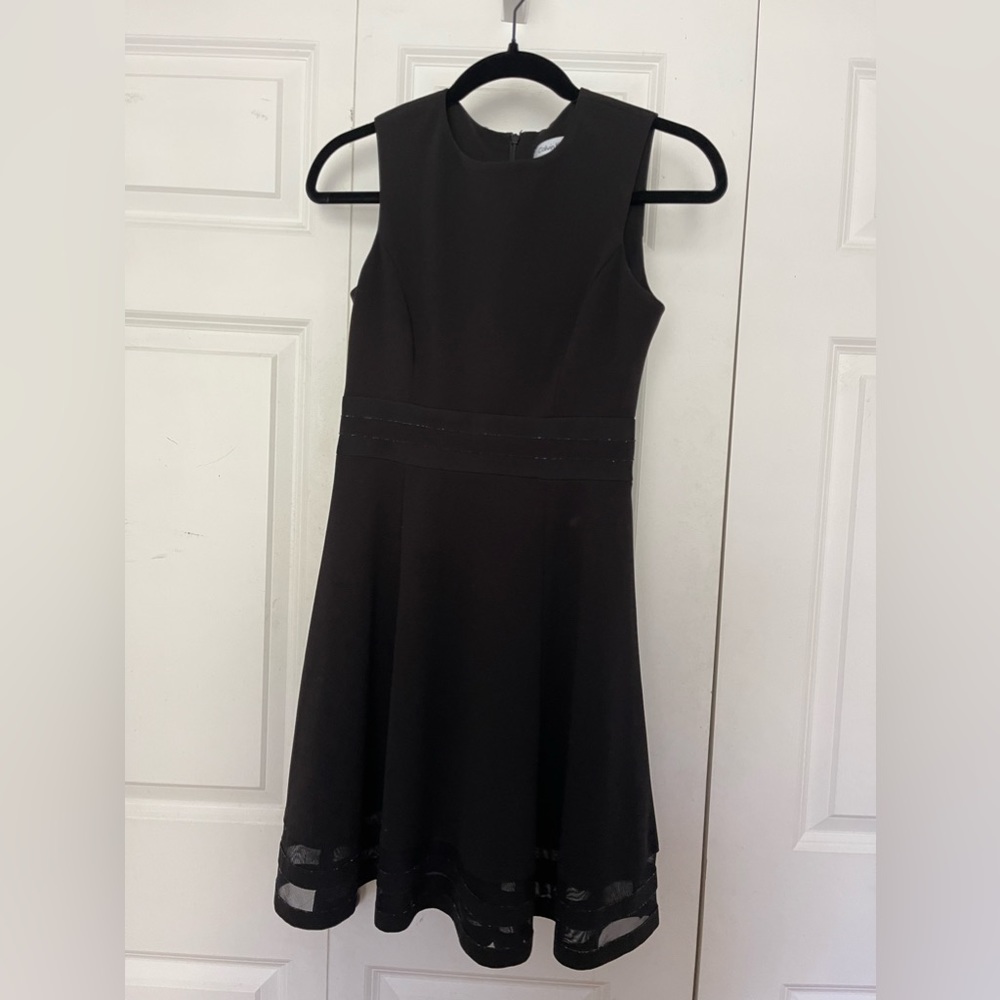 Black Formal Calvin Klein Dress with Mesh Details